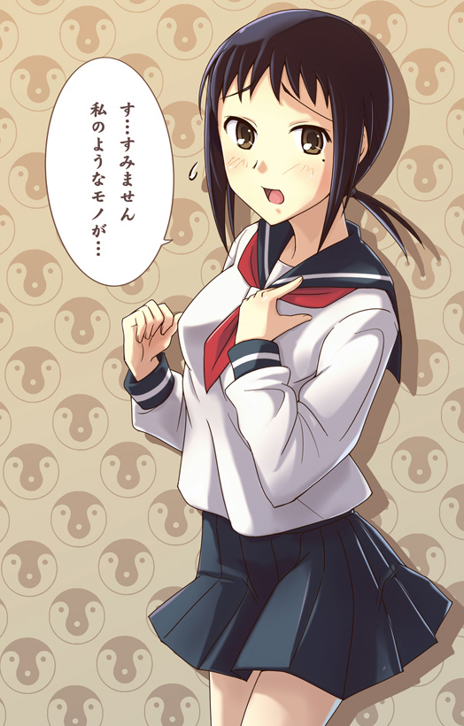 e20, kaga ai, sayonara zetsubou sensei, 00s, 1girl, female focus, school uniform, serafuku, solo