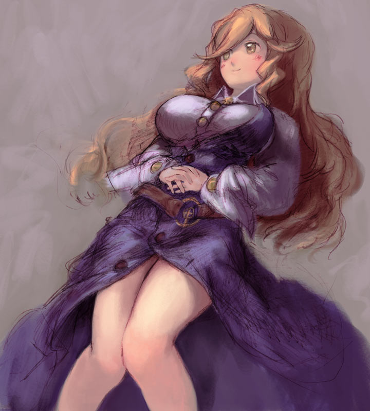binayu, watatsuki no toyohime, silent sinner in blue, touhou, 1girl, blonde hair, breasts, female focus, huge breasts, long hair, solo