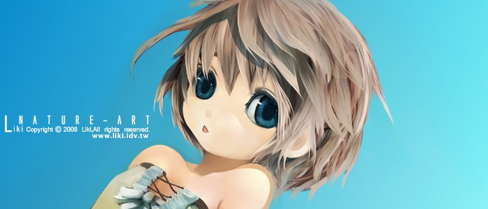 liki, tagme, bare shoulders, blue eyes, brown hair, short hair, solo