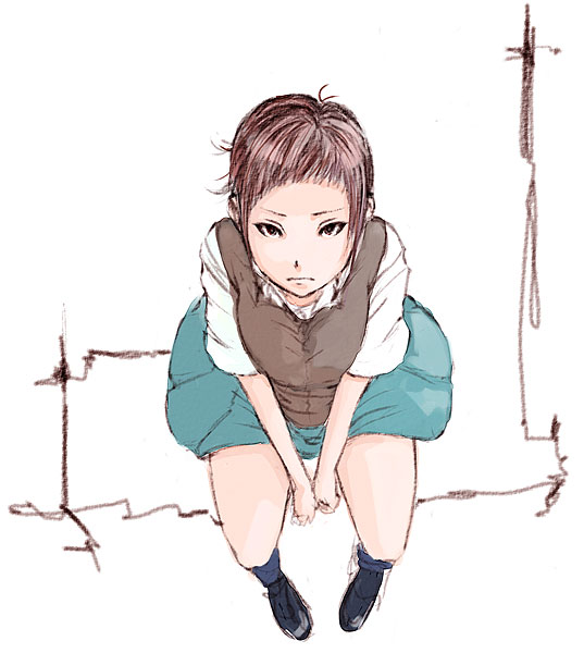 ichigoo, original, 1girl, female focus, school uniform, serafuku, solo, sweater vest, vest