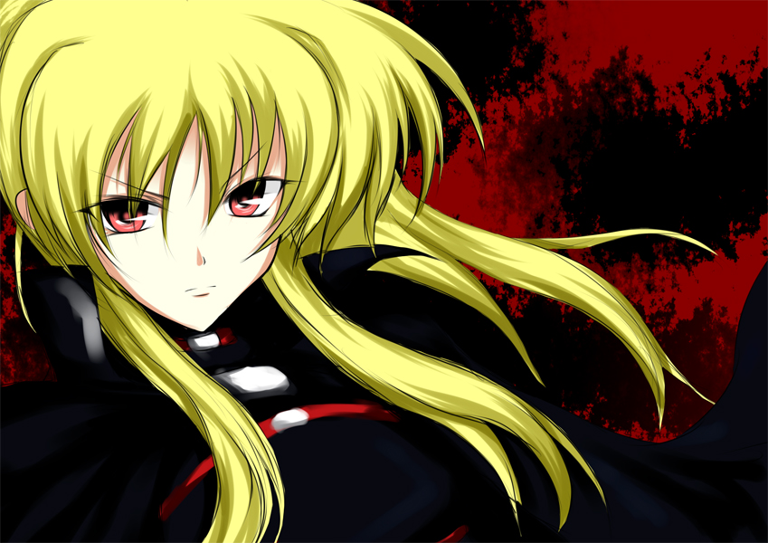 iwamoto eiri, fate testarossa, lyrical nanoha, mahou shoujo lyrical nanoha, bad id, bad pixiv id, 00s, blonde hair, long hair, red eyes, solo
