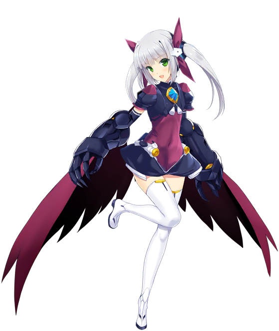 onigirikun, fm77 (escalayer), choukou (alicesoft), choukou taisen escalation heroines, choukou tenshi escalayer, official art, 1girl, :d, boots, breasts, brooch, clawed gauntlets, full body, green eyes, jewelry, looking at viewer, open mouth, small breasts, smile, tachi-e, thigh boots, white boots, white hair