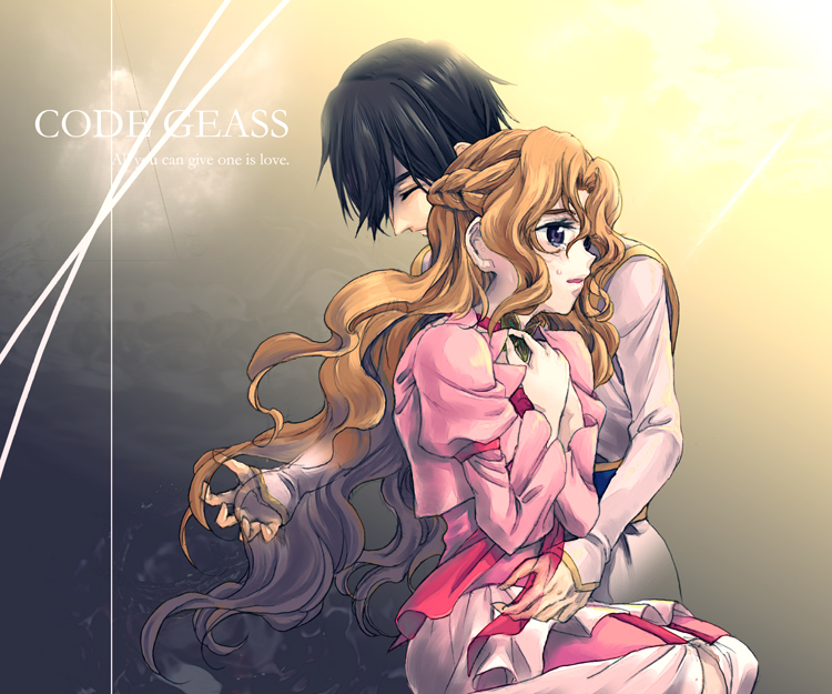 momo (gomenne), mou ii, lelouch vi britannia, nunnally vi britannia, code geass, bad id, bad pixiv id, spoilers, 00s, 1boy, 1girl, black hair, brother and sister, brown hair, ghost, long hair, muoii, short hair, siblings, tears