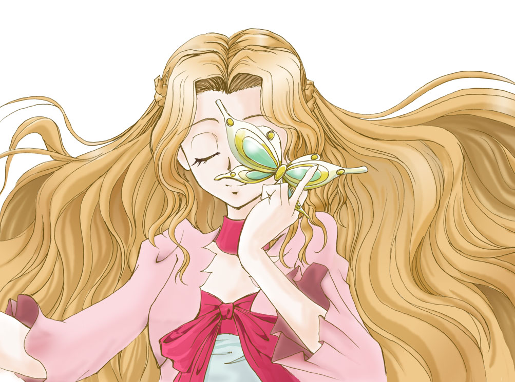 keinakasawa, nakasawa kei, nunnally vi britannia, code geass, bad id, bad pixiv id, 00s, 1girl, blind, closed eyes, female focus, long hair, parted bangs, simple background, solo, upper body, very long hair, wavy hair, white background