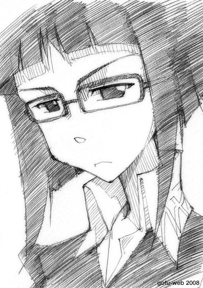 gofu, azusa yumi, soul eater, traditional media, 00s, greyscale, monochrome, sketch