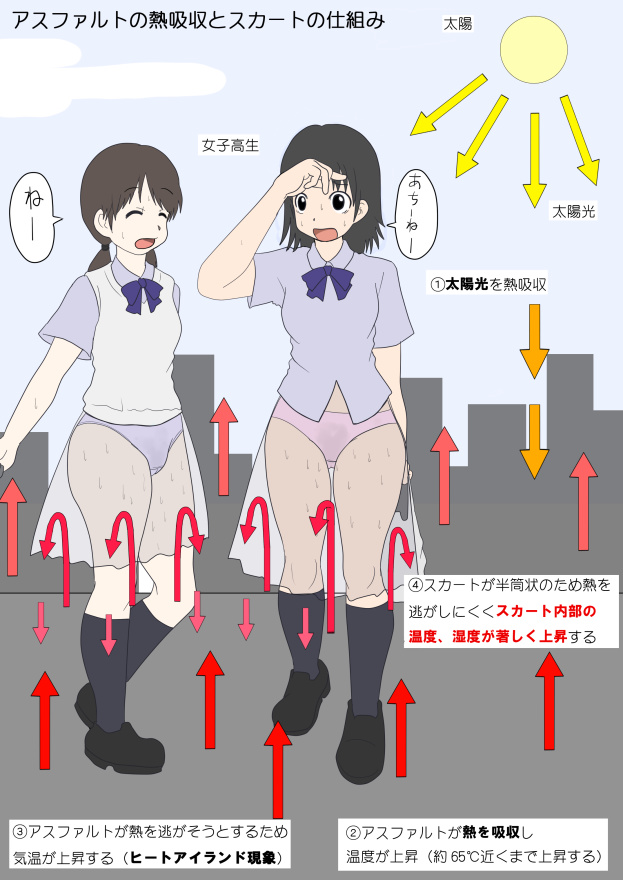nullhachi, bad id, bad pixiv id, translated, 2girls, chart, multiple girls, science, see-through clothes, skirt, sweat