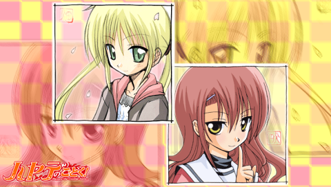 hata kenjirou, katsura hinagiku, sanzen'in nagi, hayate no gotoku!, lowres, non-web source, 00s, blonde hair, child, green eyes, long hair, pink hair, twintails, yellow eyes