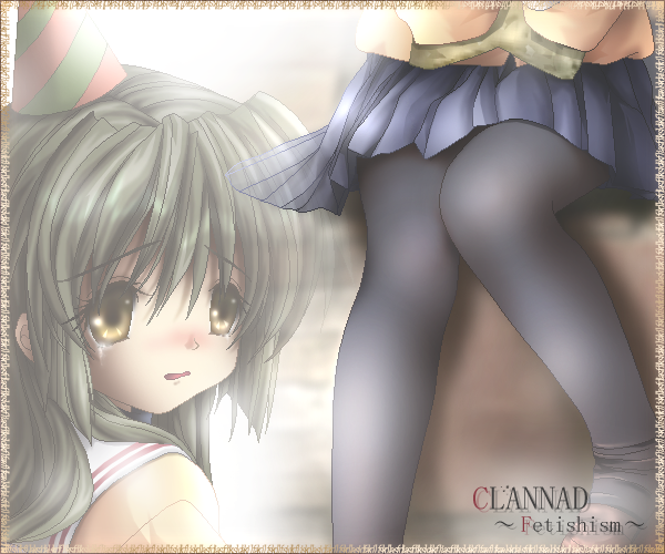 gisarme, ibuki fuuko, clannad, 00s, hat, pantyhose, party hat, school uniform, serafuku, starfish, tears, yellow eyes