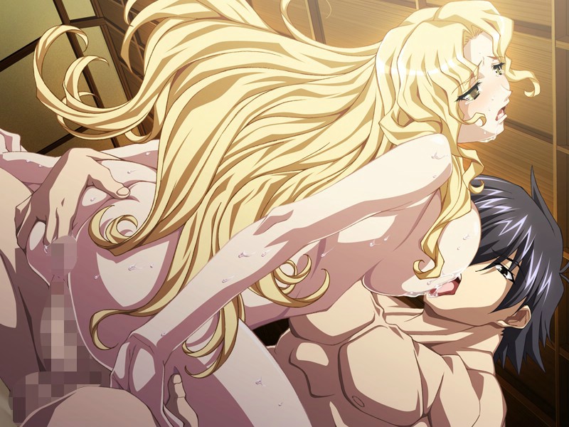 julianne toubaru, kuro ai, game cg, 00s, 1boy, 1girl, anal, anal fingering, ass, bad anatomy, blonde hair, blush, breasts, censored, completely nude, fingering, girl on top, hetero, large breasts, long hair, mosaic censoring, nude, penis, sex, straddling, tears, upright straddle, vaginal, very long hair