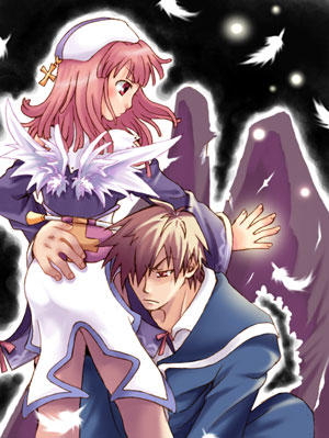 tsuyuka (sunny spot), croix raoul, prier, la pucelle, nippon ichi, lowres, feathers, pantyhose, wings