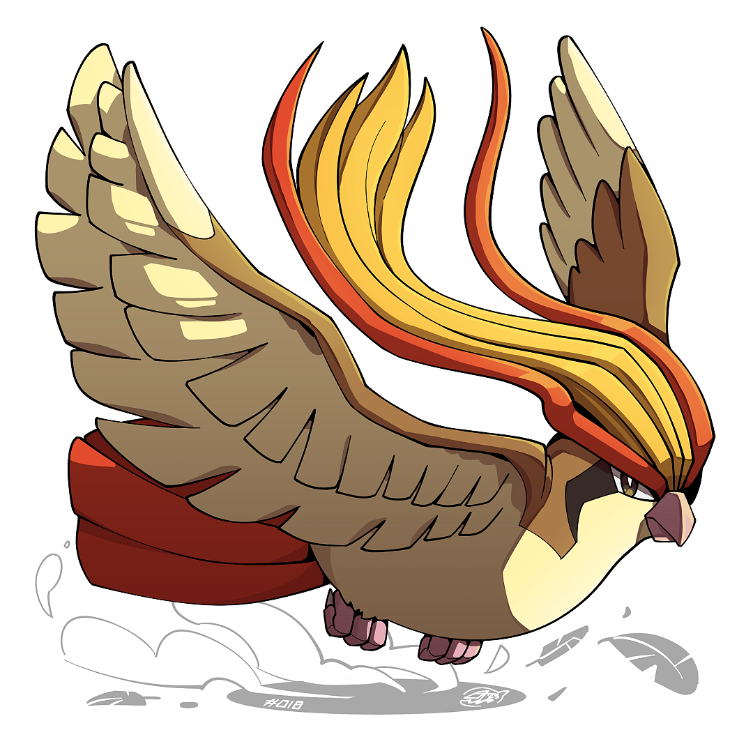 mistray-art, pidgeot, nintendo, pokemon, clip studio paint (medium), beak, bird, feathered wings, flying, gen 1 pokemon, no humans, pokemon (creature), simple background, solo, wings