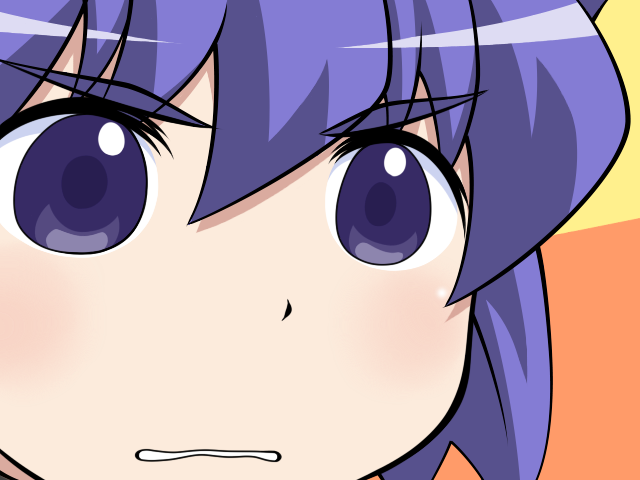 k10k, serizawa akane, pani poni dash!, bad id, bad pixiv id, 00s, 1girl, blue eyes, blue hair, clenched teeth, female focus, gununu (meme), matching hair/eyes, meme, parted lips, short hair, solo, teeth, upper body