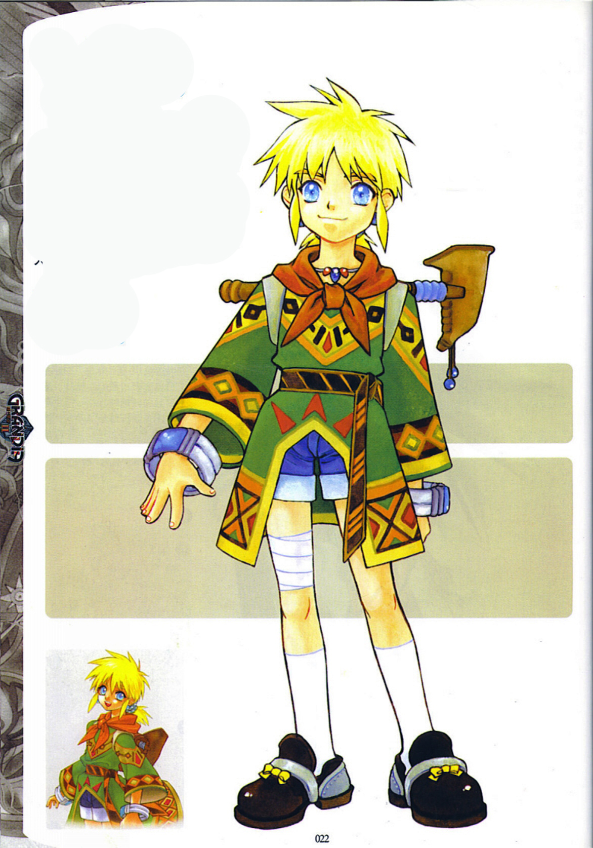 kanoe youshi, roan (grandia), game arts, grandia, grandia ii, highres, official art, scan, 1boy, androgynous, male focus, solo