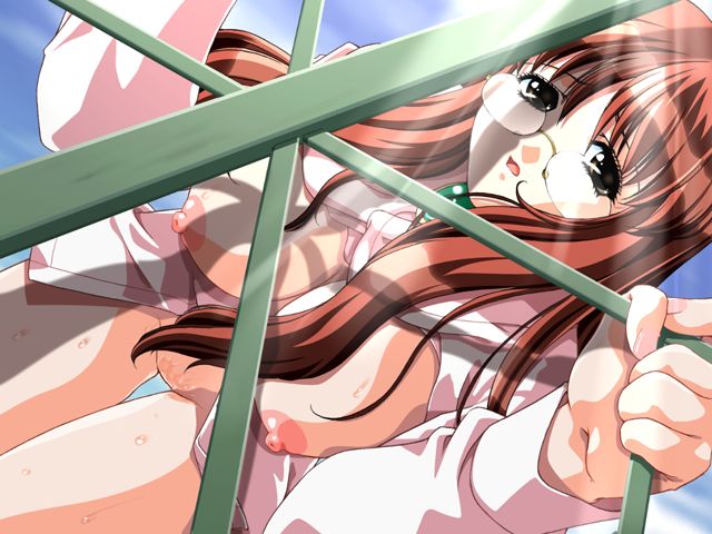 1girl, breasts, censored, female focus, glasses, large breasts, pussy, pussy juice, sky, solo