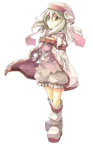 fruit punch, alice (tales), tales of (series), tales of symphonia, tales of symphonia: dawn of the new world, 00s, 1girl, blonde hair, bloomers, boots, female focus, knee boots, short hair, solo, underwear, white bloomers, yellow eyes