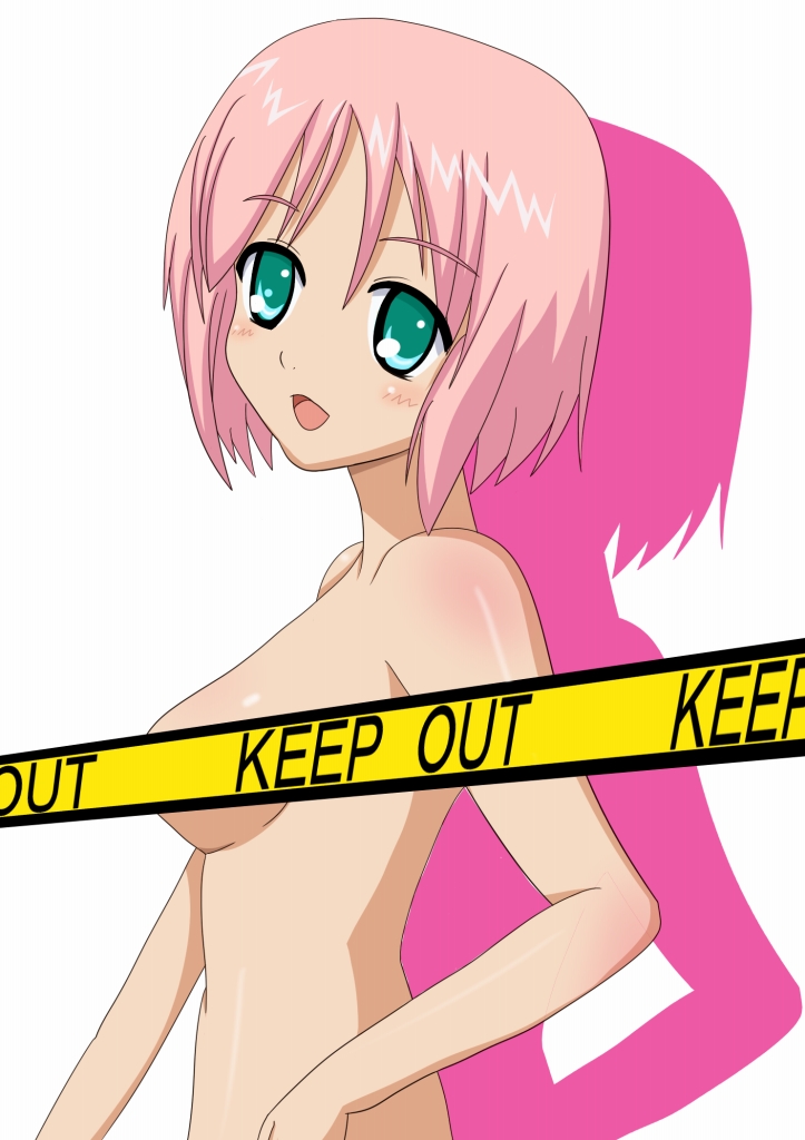 mametti, estellise sidos heurassein, tales of (series), tales of vesperia, bad id, bad pixiv id, 00s, 1girl, aqua eyes, breasts, censored, female focus, looking at viewer, nude, pink hair, short hair, small breasts, smile, solo, upper body