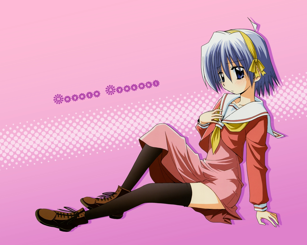ayasaki hayate, hayate no gotoku!, 00s, 1boy, blue eyes, blue hair, crossdressing, crossdressing (mtf), full body, male focus, matching hair/eyes, school uniform, serafuku, short hair, solo, tears, thighhighs, trap
