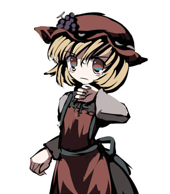 gatau, aki minoriko, touhou, lowres, 1girl, female focus, frown, solo, tears