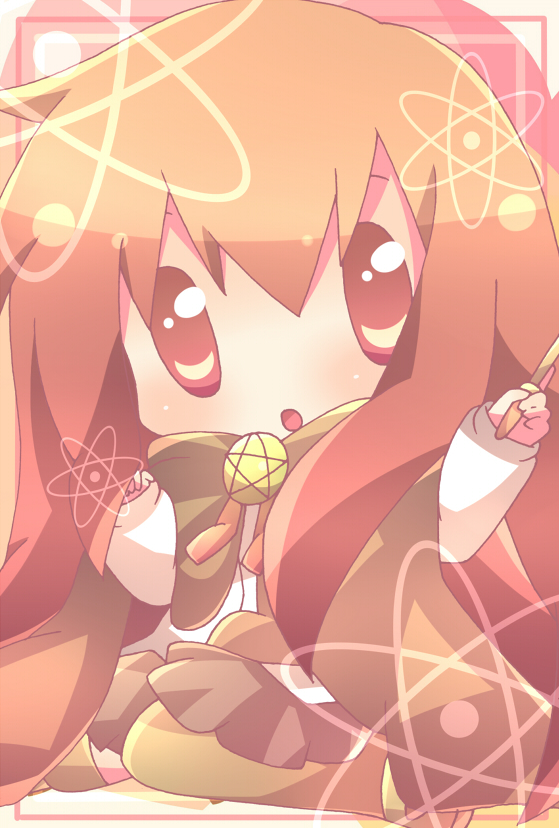 yuuto, louise francoise le blanc de la valliere, zero no tsukaima, bad id, bad pixiv id, 00s, 1girl, cape, chibi, female focus, pentacle, school uniform, serafuku, solo, thighhighs