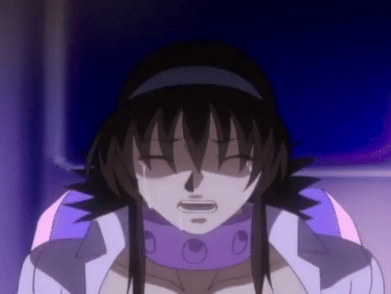 inyoku tokkyuu zetsurinoo, animated, animated gif, lowres, tagme, 00s, 1girl, 2007, breasts, breasts out, brown hair, choker, closed eyes, collarbone, drooling, hairband, headband, hentai express love train, implied sex, long hair, mind control, open clothes, open mouth, school uniform, sidelocks, tears, tongue, tongue out