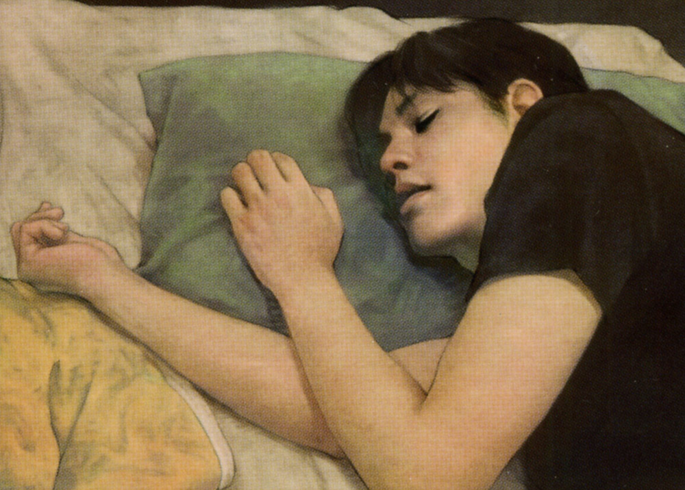chen shu fen, 1boy, black hair, closed eyes, lying, male focus, realistic, sleeping, solo, upper body