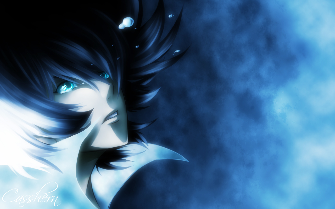 mozuku, casshern, casshern (series), casshern sins, bad id, bad pixiv id, 00s, 1boy, blue theme, bodysuit, brown hair, cyborg, gradient background, green eyes, male focus, solo, tears, underwater