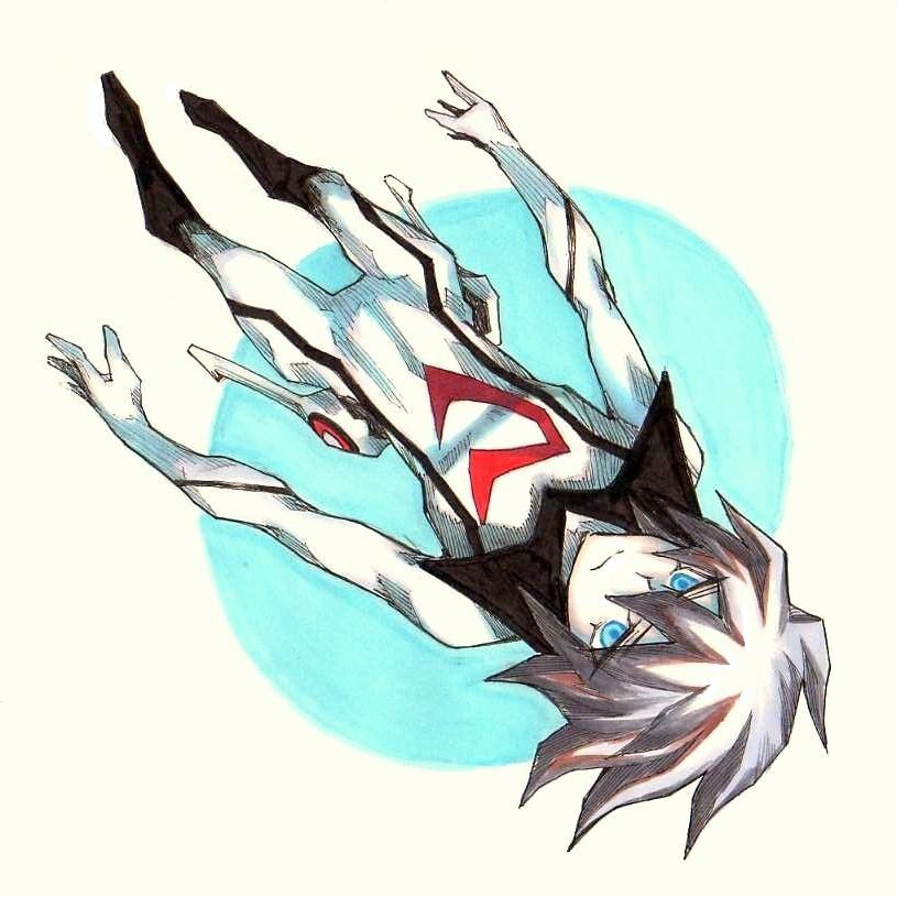 tsunamino, tsunamino yuu, casshern, casshern (series), casshern sins, 00s, 1boy, bodysuit, brown hair, cyborg, green eyes, male focus, solo