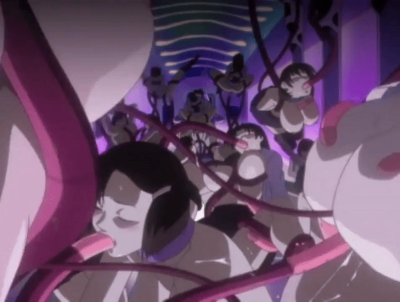 inyoku tokkyuu zetsurinoo, animated, lowres, tagme, 00s, 2007, anal, ass, black hair, bottomless, bouncing breasts, breast bouncy, breasts, breasts out, brown hair, choker, clitoris, close-up, closed eyes, clothing aside, deepthroat, dress, fat, fat man, fellatio, groping, groping breast, hairband, hand on another's waist, headband, hentai express love train, hetero, huge ass, implied sex, lab coat, large breasts, large penis, legs apart, lifting person, long hair, mad scientist, mind control, multiple girls, nipple stimulation, nipples, oral, penis, pubic hair, pussy, pussy juice, saginomiya hakase, school uniform, scientist, sex, sidelocks, skirt, tears, tentacle sex, tentacles, torn clothes, uncensored, vaginal