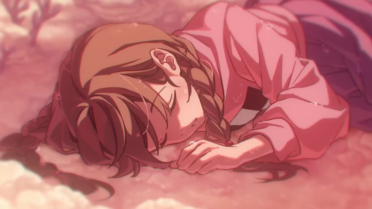 madotsuki, yume nikki, animated, tagme, video, 1girl, beach, bug, butterfly, gaiga, grass, insect, lying, ocean, sleeping, solo, underwater, waking up