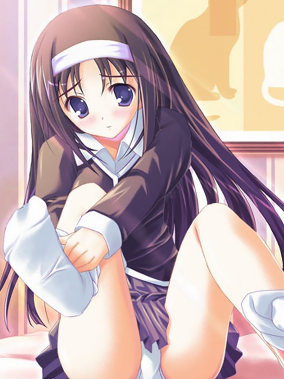 manami (rakujitsu), rakujitsu (nonono tsuushin), cropped, non-web source, 1girl, black hair, blue eyes, female focus, long hair, panties, pantyshot, solo, underwear
