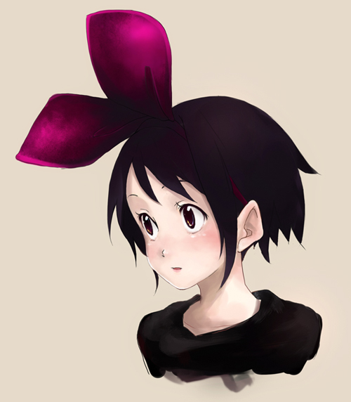 kiki (majo no takkyuubin), majo no takkyuubin, studio ghibli, 1980s (style), blush, bow, hair bow, oldschool, portrait, retro artstyle, solo, witch