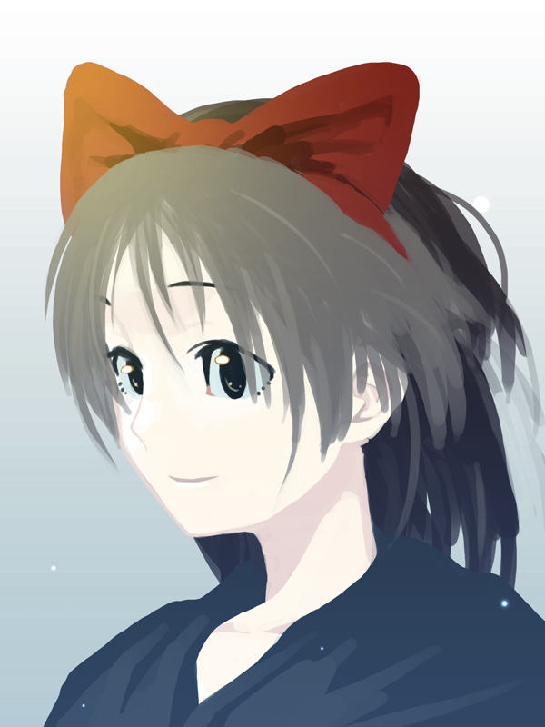koiso shuuhei, kiki (majo no takkyuubin), majo no takkyuubin, studio ghibli, 1980s (style), black eyes, bow, hair bow, oldschool, retro artstyle, solo, witch