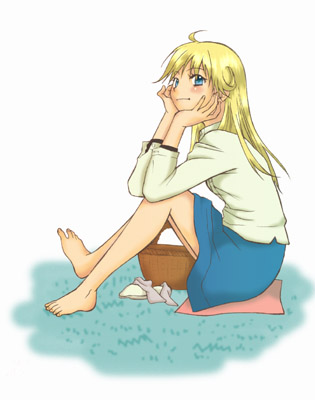 koma (pixiv), koma (pixiv340561), cleo everlastin, majutsushi orphen, lowres, 1girl, blonde hair, female focus, long hair, solo