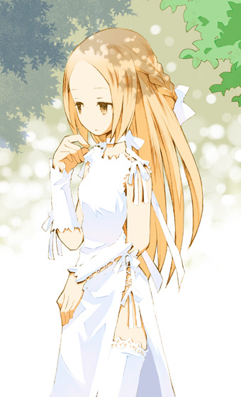 b.tarou, bakuhatsu tarou, ovelia atkascha, final fantasy, final fantasy tactics, 1girl, blonde hair, dress, female focus, long hair, outdoors, solo, thighhighs