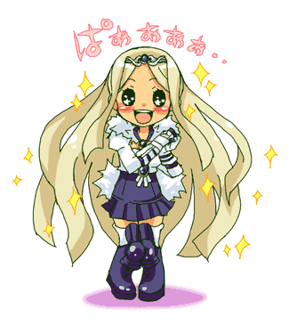 tsuyuka (sunny spot), sapphire rhodonite, disgaea, makai senki disgaea 3, nippon ichi, lowres, blush, long hair, solo, sparkels, sparkle