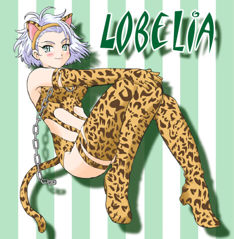 lobelia carlini, sakura taisen, sakura taisen iii, silver hair, lowres, 00s, animal ears, animal print, blush, boots, cat ears, cat tail, chain, elbow gloves, gloves, grey eyes, kittysuit, leopard ears, leopard print, leopard tail, nontraditional playboy bunny, short hair, tail, thigh boots, thighhighs