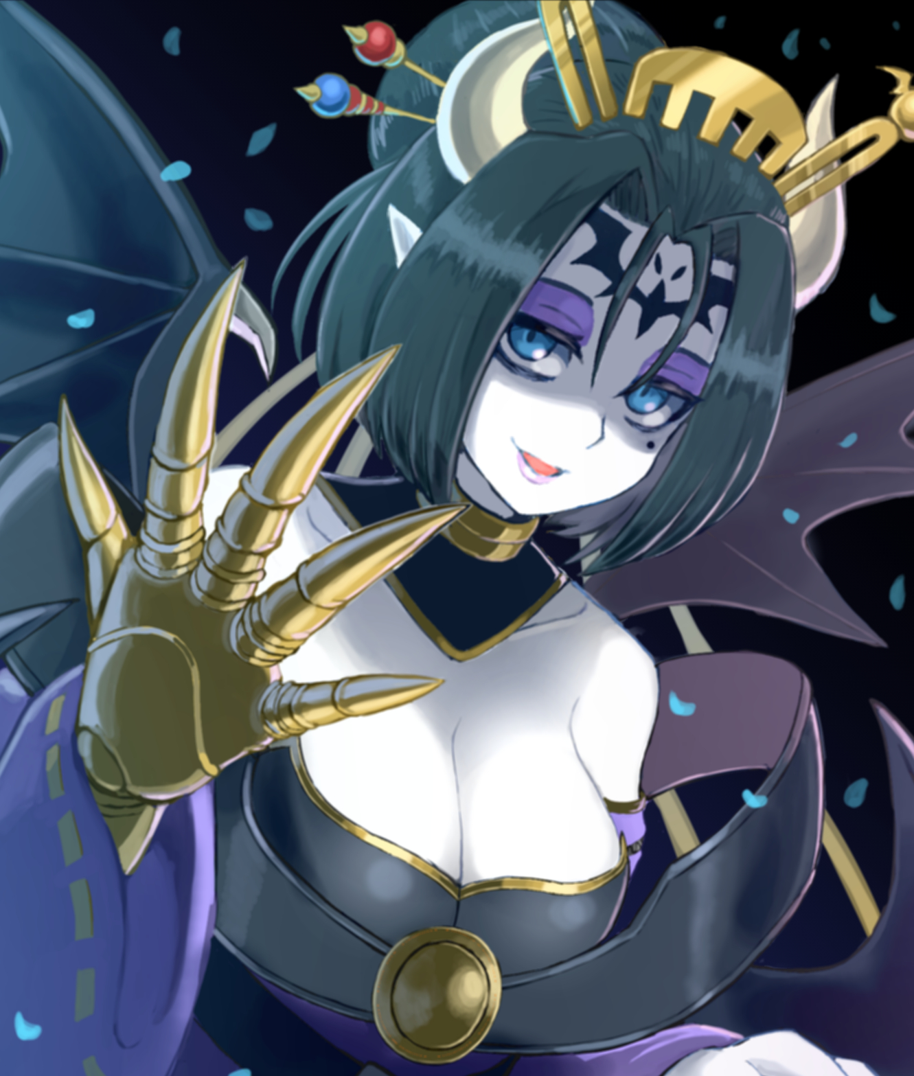 lilithmon, digimon, demon, demon girl, digimon (creature), mark of evil, pixiv user (956762), wings