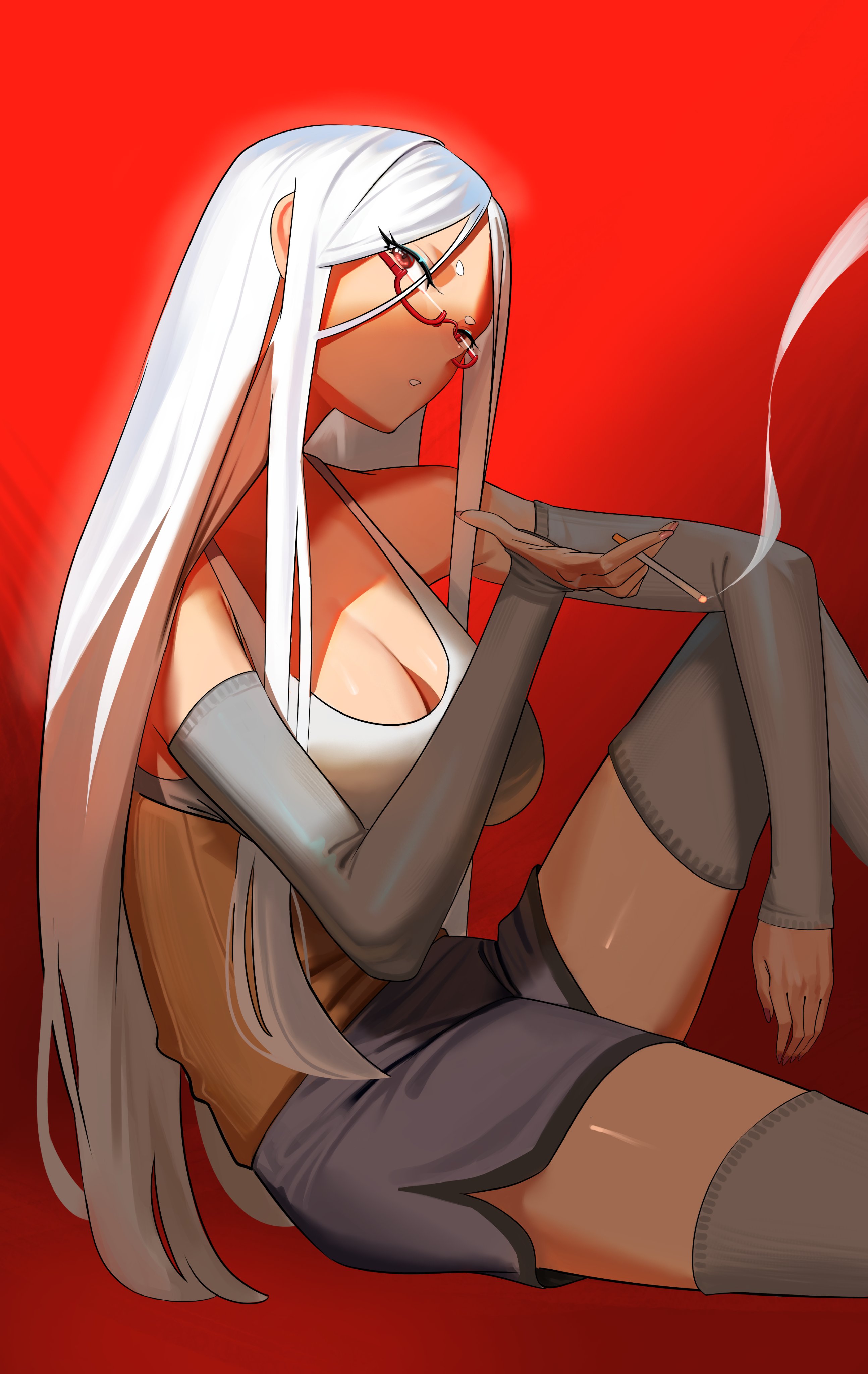 msry1999, ayase seiko, absurdres, highres, tagme, smoking