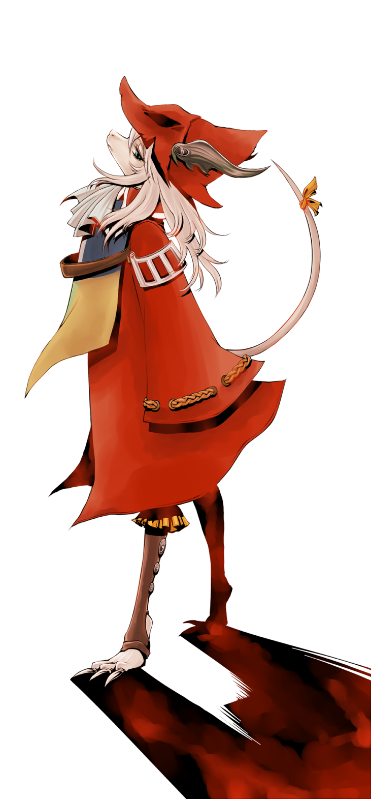 kemuri-kiyoshi, dragoon (final fantasy), freya crescent, final fantasy, final fantasy ix, highres, 00s, 1girl, burmecian, claws, dragoon, female focus, furry, furry female, green eyes, hat, head wings, long hair, mouse tail, ribbon, short hair, solo, tail, thighhighs, toeless legwear, toes, white hair, wings