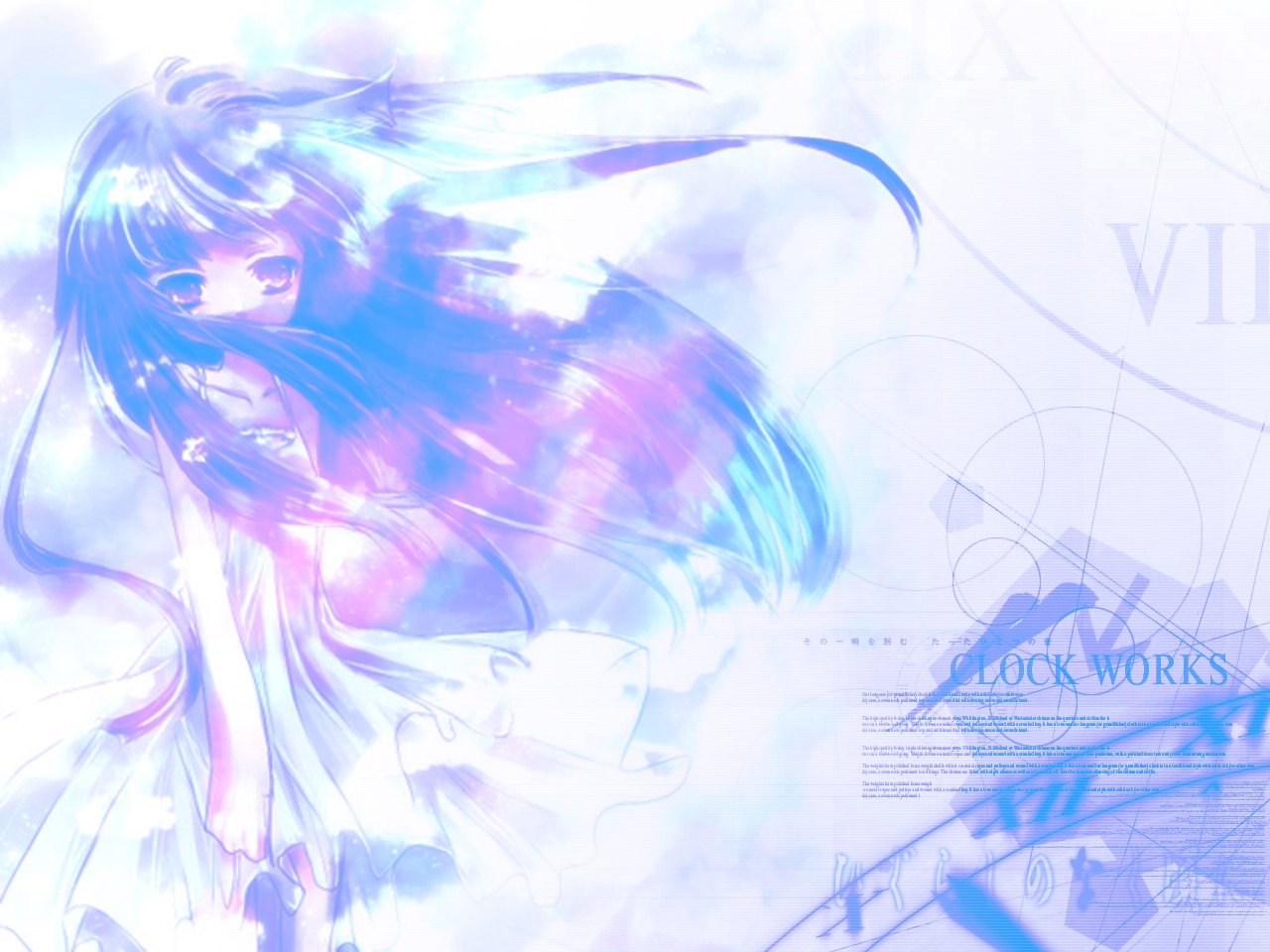 furude rika, higurashi no naku koro ni, tagme, 00s, blue hair, dress, purple hair, solo