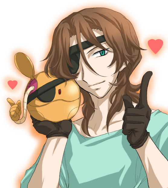 onyx (artist), haro, lockon stratos, gundam, gundam 00, bad id, bad pixiv id, 00s, eyepatch, gloves, male focus, solo