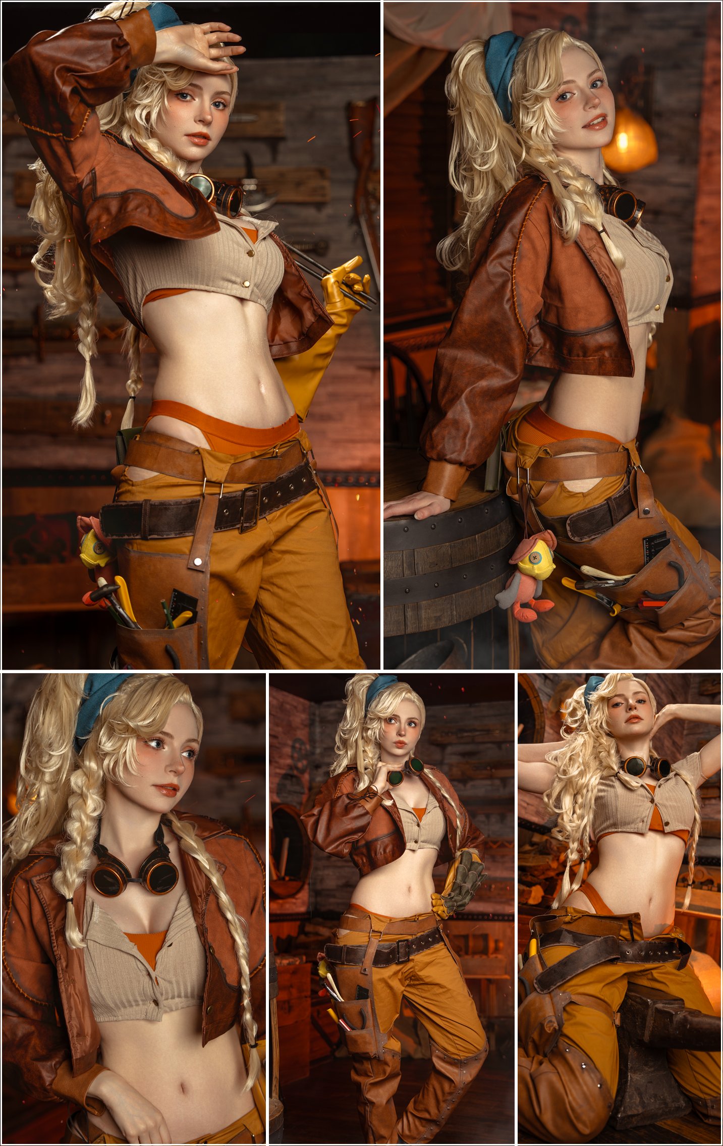 peachmilky, gemma (monster hunter wilds), capcom, monster hunter (series), monster hunter wilds, real life, absurdres, highres, 1girl, cosplay, female focus, gemma (monster hunter wilds) (cosplay), multiple views