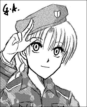 lowres, camouflage, gesture, krautmarie, military, monochrome, oekaki, salute