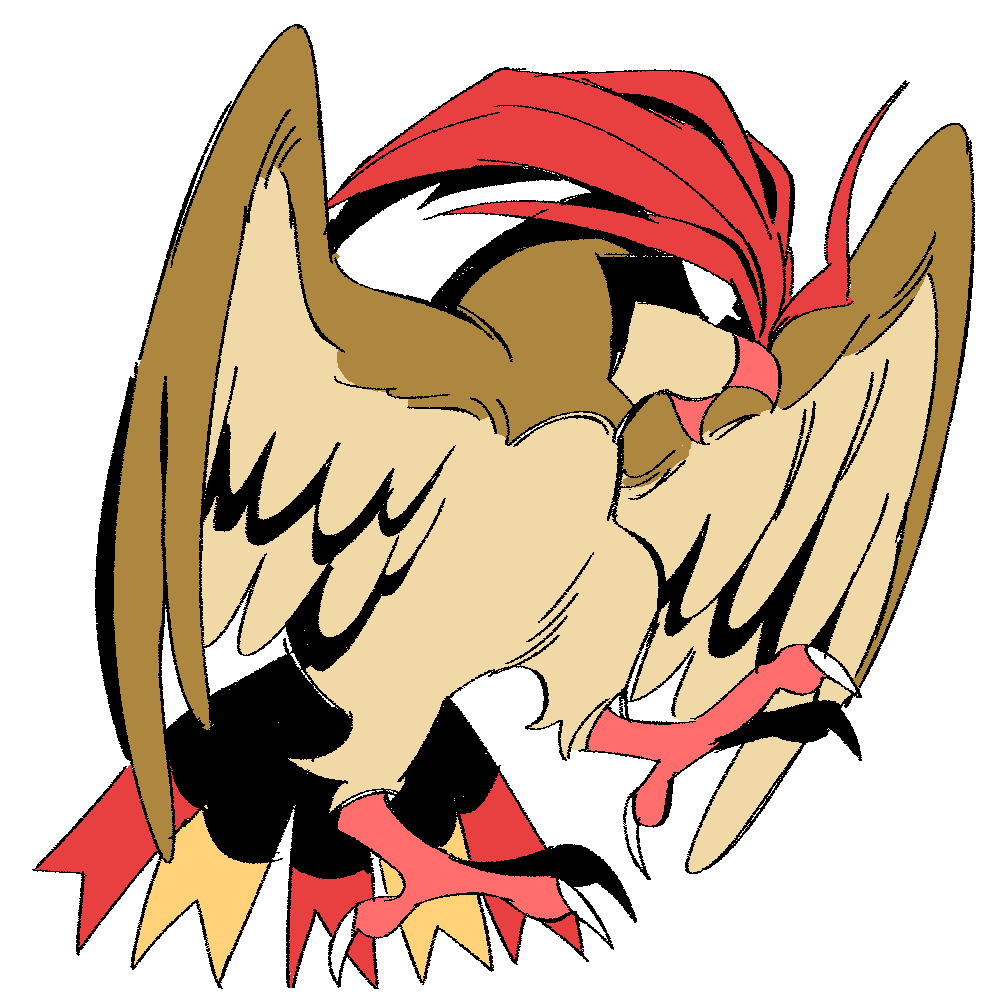 mycorrhizastar, pidgeotto, nintendo, pokemon, beak, bird, gen 1 pokemon, no humans, open mouth, pokemon (creature), simple background, solo, white background