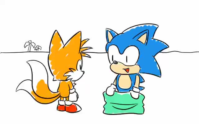 sonic the hedgehog, tails (sonic), sega, sonic (series), sonic the hedgehog (classic), sonic the hedgehog 2, animated, tagme, video, blanket, blonde hair, blue fur, blue hair, chana, comforting, crying, fox, gloves, hedgehog, hug, multiple tails, running, shoes, smile, socks, surprised, tail, tailchana, tears, trick, two tails, worried, yellow fur