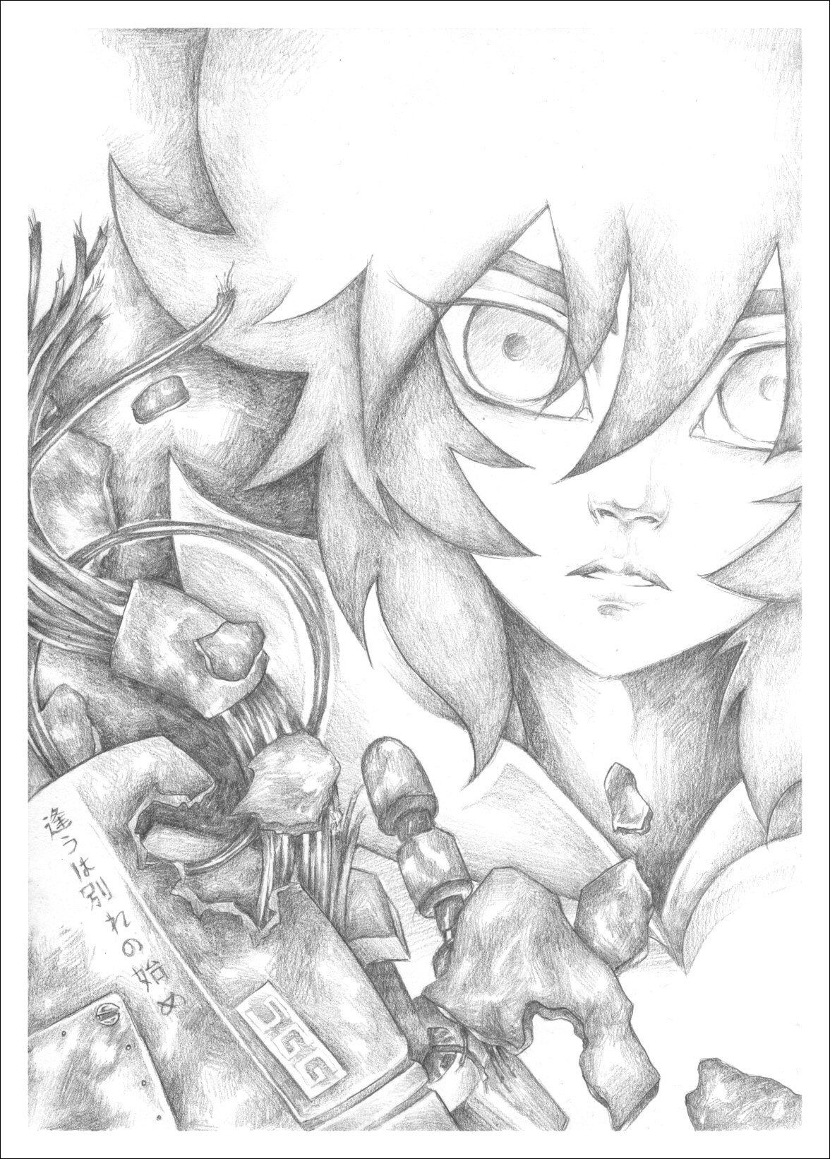 casshern, casshern (series), highres, 1970s (style), 1boy, greyscale, male focus, monochrome, oldschool, retro artstyle, solo