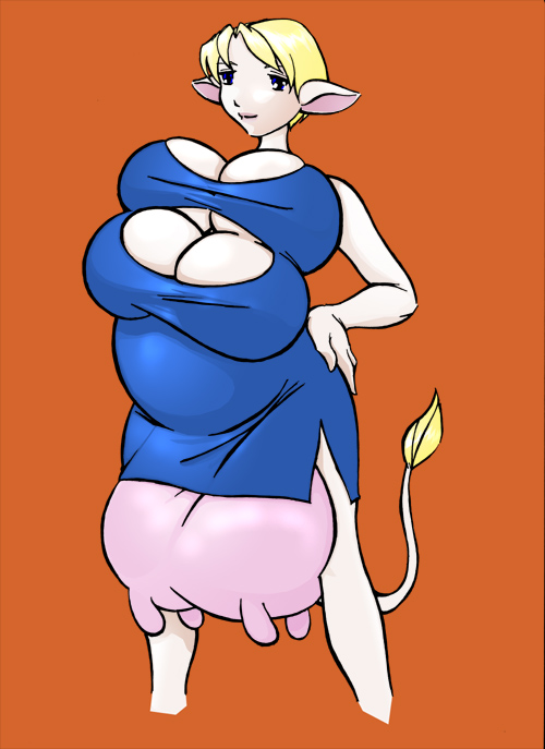 tagme, animal ears, cow ears, cow girl, extra breasts, udder