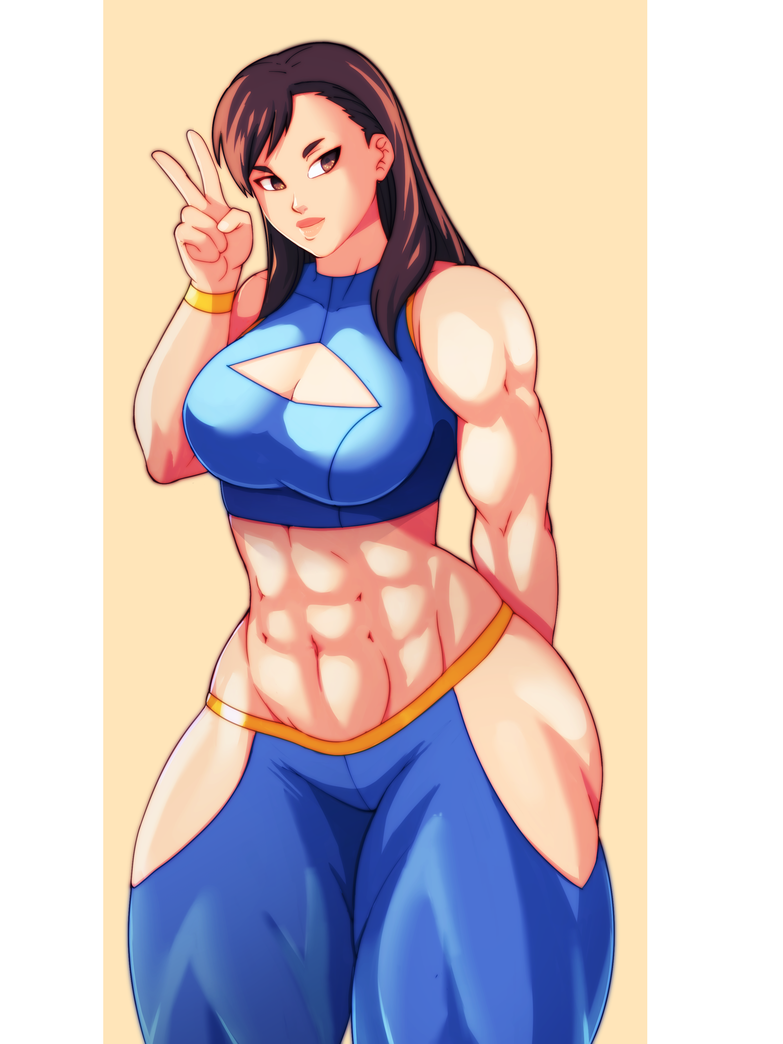 artistic madman, chun-li, capcom, street fighter, 1girl, breasts, large breasts, muscular, muscular female