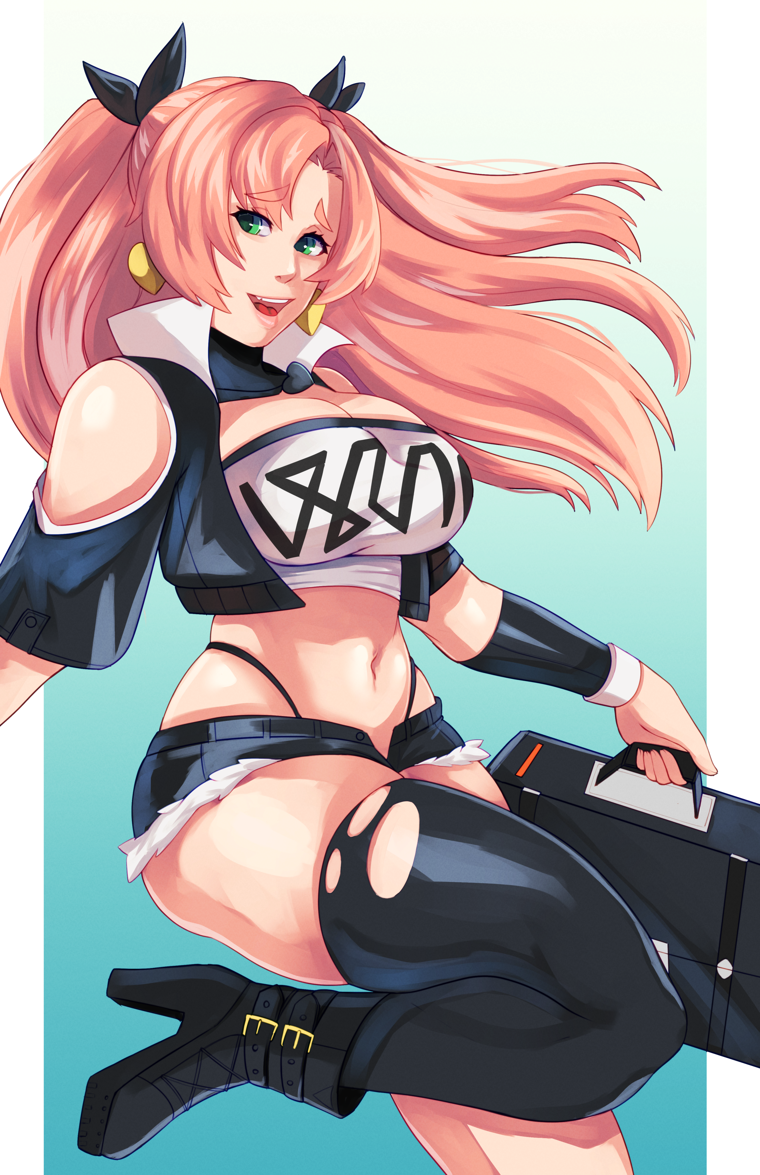 artistic madman, nicole demara, zenless zone zero, 1girl, breasts, large breasts, long hair, smile