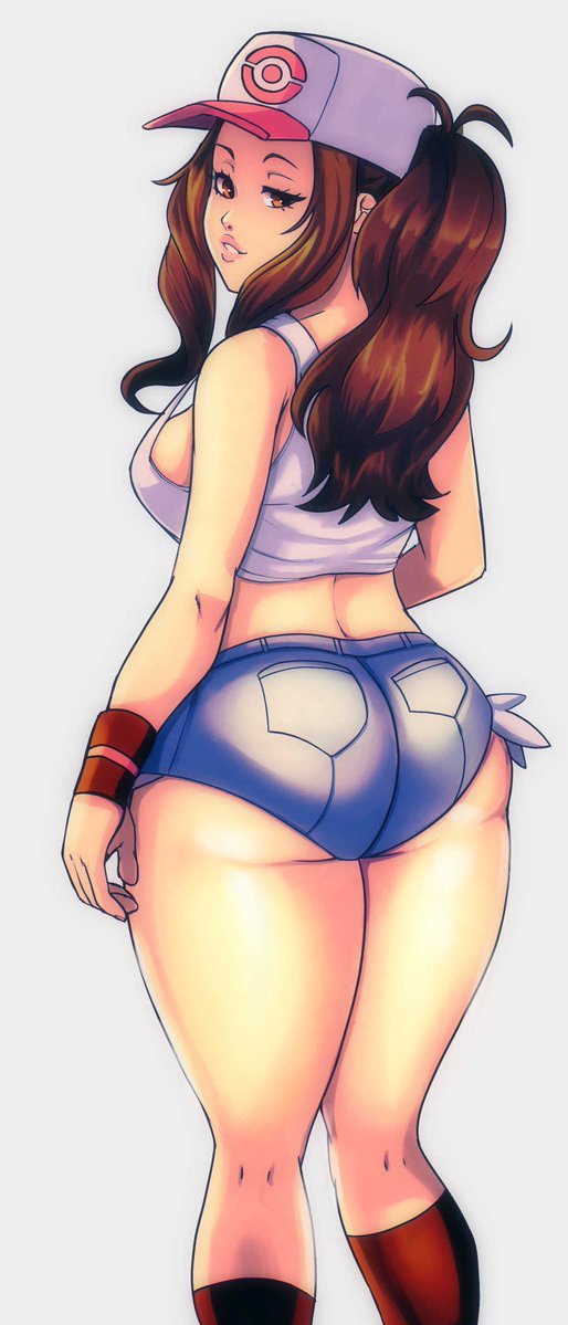artistic madman, hilda (pokemon), pokemon, pokemon bw, 1girl, ass, long hair
